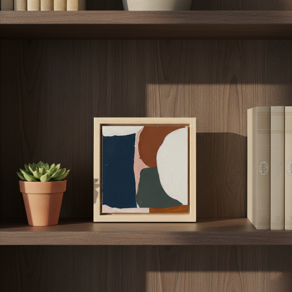 MICRO-CUADRO CAOBA 01 / Obra de arte abstracto original de Cecilio Espejo