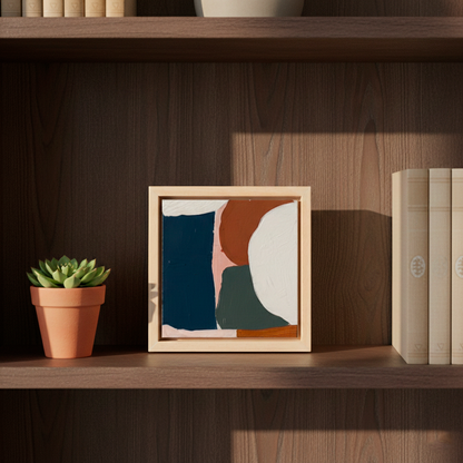 MICRO-CUADRO CAOBA 01 / Obra de arte abstracto original de Cecilio Espejo