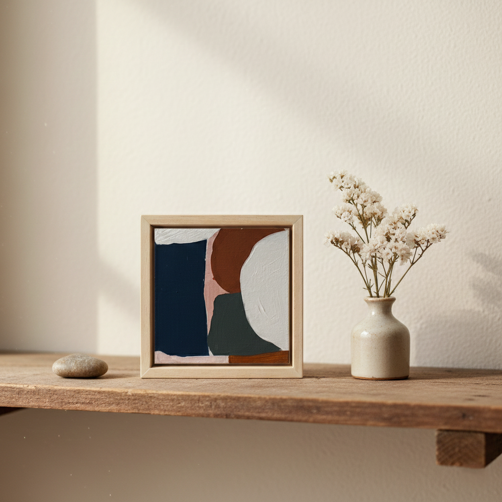 MICRO-CUADRO CAOBA 01 / Obra de arte abstracto original de Cecilio Espejo