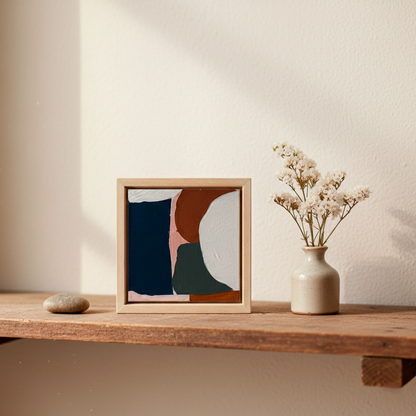 MICRO-CUADRO CAOBA 01 / Obra de arte abstracto original de Cecilio Espejo